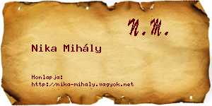Nika Mihály névjegykártya