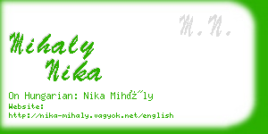 mihaly nika business card